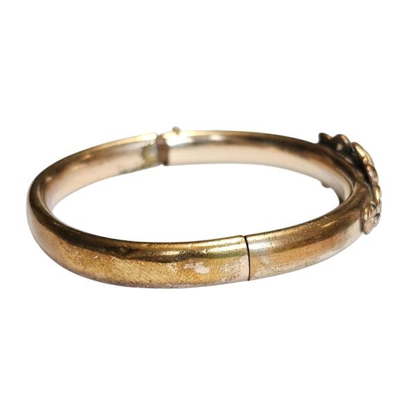 Antique Victorian Gold-Filled Hinged Bangle Bracelet - Picture 5 of 6
